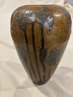 Antique Japanese Art Deco Heishi Shape Vase Iris Lacquer On Bronze Cloisonn  