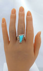 Gorgeous Early Carolyn Pollack Sterling Silver Turquoise Ring Size 8