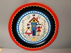 Vintage Pennsylvania Dutch Holland Tin Metal Tray Folk Art Large 19  Platter