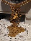 Vintage Brass Matson Gold Ormolu Bird   Dogwood Swivel Vanity Mirror 11  signed 