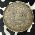 1907 Canada 10 Cents Lot t4832 Silver  Nice 