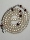 Natural Pearl Tasbih Misbaha With Red Jasper Rosary Prayer Bead                               