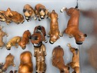 Large Lot Of Variously Sized Ceramic Boxer Dogs 19 Pieces