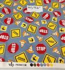 Lot Of 4 Cotton Fabric 4 Yards   Construction Zone Trucks Vip Premium  Cranston