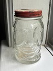 1930   s Vintage Lucky Joe Glass Coin Bank  Nash   s Mustard  And Donald Duck Jar