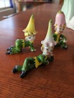 Vintage Norcrest Elves Pixie Lot Of 2 Flower Hats Plant Sitters Japan