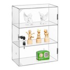 Clear Acrylic Display Case 3tier Countertop Box Shelves Showcase W lock Dustpoof