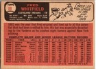 1966 -fred Whitfield- Topps Autograph signed auto Baseball Card  88 Indians