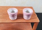 Dollhouse Patterned Pink Ceramic Pot Set Of 2 1 12 Scale Miniature