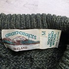Irish Aran Crafts Chunky Knit Sweater Crew Neck Merino Wool Ireland - Med