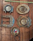 Lot Of 5 Vintage Belt Buckles Dunlap Metals Gold Silver Tone Belt Buckles     
