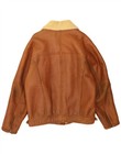 Vintage Mens Shearling Jacket It 54 2xl Brown Leather Ec30