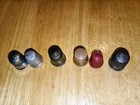 Lot Of Six Antique Sewing Thimbles thimbels  Four Different Materials  2 Marked 
