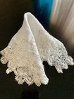 Exquisite Detailed Handwork Lace Wedding Handkerchief Bride Vintage Cotton