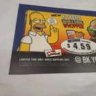 Burger King Menu Display Simpsons Movie Homer Translight Sign X-treme Whopper 