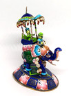 Vtg Asian Enameled Elephant Mini Figure Ornate Painted 3 5  Pearl Beads