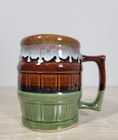 Vintage Stoneware Drip Glaze Root Beer Barrel Mug