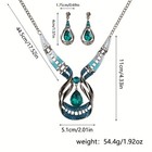 Faux Gemstone Jewelry Set Shiny 1set Necklace   Stud Earrings Glitter Fashion