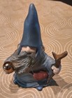 Wizard Figurine With Orb And Staff Blue Ceramic 4 5  Magic 