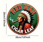 Retro Tin Sign Red Man Chewing Tobacco Man Cave Office Den Wall Advertising