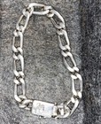 925 Sterling Silver Vintage Mexico Figaro Link  Bracelet 8 