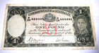 1938 One Pound Banknote Sheehan macfarlane George Vi Commonweath Bank- Fair Cond