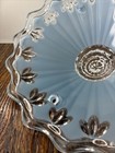 Antique Vintage 1930s 40s Art Deco Ceiling Light Fixture Glass Shade only  Blue