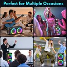 Portable Karaoke Machine 2 Wireless Mics Bluetooth Speaker Rgb Lights Home Party