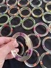 Lot Of 41 Vintage Lucite Floral Bangle Bracelets - Clear