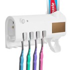 Uv Toothbrush Sanitizer Holder Rack   Automatic Toothpaste Dispenser Wall Mount
