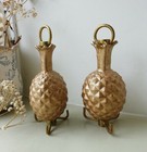 Antique Chandelier Hook X1  Brass And Plaster Pineapple 3 Hook Ceiling Rose