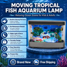 Artificial Moving Fish Aquarium Lamp Tropical Ocean Night Light 110v Home Decor