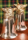 Charming Set  3  Vintage Silver Plated Fox Stirrup Cups Hunting Equestrian Horse