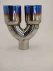 Dual Exhaust Tips 2 5  Inch Inlet 3 5  Outlet 9 5  Length Vacuum Plating Blue Po