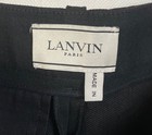 Designer Lanvin Black Stretch Linen Cropped High Rise Pants French 42 - Us 10 12