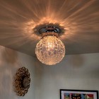 Antique Vintage 1920 s 40 s Art Deco Glass Ceiling Flush Mount Light Fixture