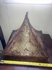 Moroccan Vintage  Antique Handcrafted Pyramid Lamp Goatskin   Iron Rare See Pics