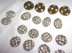 Vintage Lot Of 23 Lovely White Rhinestone Buttons Some Matching Sets