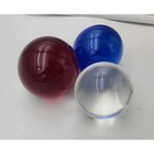  3  Red  Blue   Clear Solid Crystal Glass Sphere Balls 