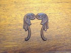 Original Singer Treadle Sewing Machine 2 Piece Set Drawer Frame Wood Appliques