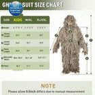 Ghillie Suit  5 In 1 Suit For Men Small Kids  Dry Grass