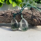 2pcs Natural Ghost Phantom Quartz Crystal Pendant Necklace Chakra Healing Rock