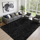 8x10 Area Rug Living Room Bedroom  Fluffy Plush Shag Carpet Black   For Kids Roo