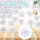 100 Pcs White Satin Ribbon Flowers Rhinestone Appliques 1 1 Inch Mini