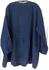 Flax Linen Tunic Gathered Waist 2g Navy Blue