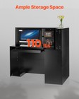 Vevor Reception Desk L-shaped Front Counter Table 55 12 In Black Office Table