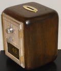 Antique U S Post Office Box Door Bank With Brass Slot-walnut 