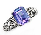 2ct Natural Alexandrite 925 Sterling Silver Art Nouvean Ring Sz 9 Az1