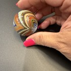 Handmade Lg 1 5    Multicolor Glass Marble Swirl Design Unique Art Collectible Vtg