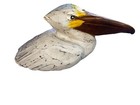 Sitting Pelican Hand Carved Wood Tropical Sculpture Bird Decor Tiki Bar Art